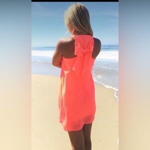 Dainty Hooligan dress with bow, like new, orange, large